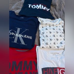 Five Tommy Hilfiger and calvin tees